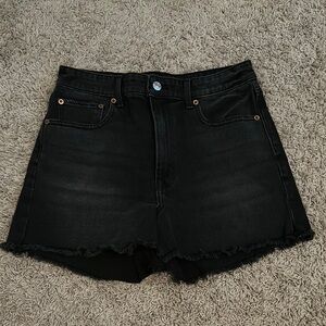 American Eagle Black Jean Shorts High-Waisted